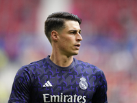 Kepa Arrizabalaga goalkeeper of Real Madrid and Spain during the warm-up before the LaLiga EA Sports match between CA Osasuna and Real Madri...