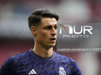 Kepa Arrizabalaga goalkeeper of Real Madrid and Spain during the warm-up before the LaLiga EA Sports match between CA Osasuna and Real Madri...