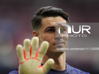 Kepa Arrizabalaga goalkeeper of Real Madrid and Spain during the warm-up before the LaLiga EA Sports match between CA Osasuna and Real Madri...