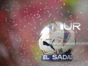 Match ball prior the LaLiga EA Sports match between CA Osasuna and Real Madrid CF at Estadio El Sadar on March 16, 2024 in Pamplona, Spain....