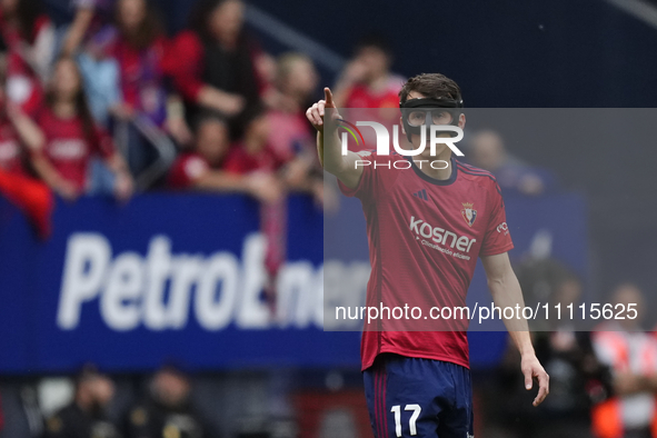 Ante Budimir centre-forward of Osasuna and Croatia during the LaLiga EA Sports match between CA Osasuna and Real Madrid CF at Estadio El Sad...