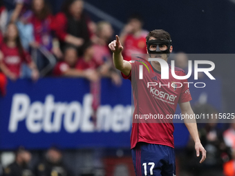 Ante Budimir centre-forward of Osasuna and Croatia during the LaLiga EA Sports match between CA Osasuna and Real Madrid CF at Estadio El Sad...