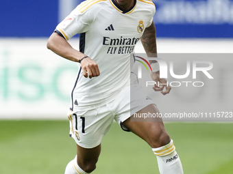 Rodrygo Goes right winger of Real Madrid and Brazil during the LaLiga EA Sports match between CA Osasuna and Real Madrid CF at Estadio El Sa...