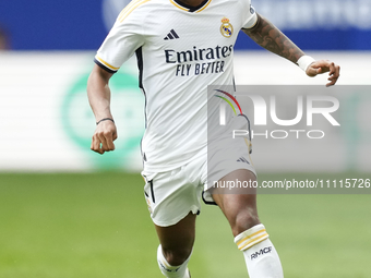 Rodrygo Goes right winger of Real Madrid and Brazil during the LaLiga EA Sports match between CA Osasuna and Real Madrid CF at Estadio El Sa...