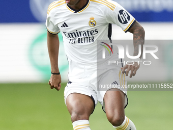 Rodrygo Goes right winger of Real Madrid and Brazil during the LaLiga EA Sports match between CA Osasuna and Real Madrid CF at Estadio El Sa...