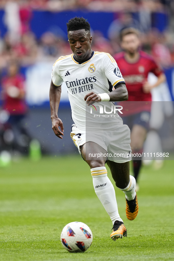 Vinicius Junior left winger of Real Madrid and Brazil during the LaLiga EA Sports match between CA Osasuna and Real Madrid CF at Estadio El...