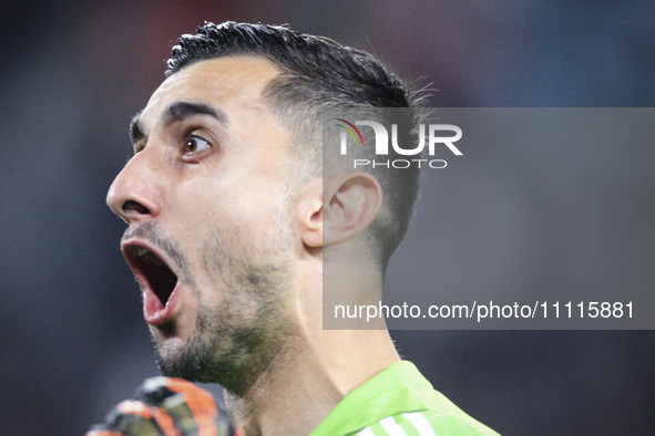 Juventus goalkeeper Mattia Perin (36) is celebrating during the Coppa Italia semi-final football match between Juventus and Lazio at the All...