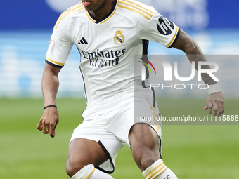 Rodrygo Goes right winger of Real Madrid and Brazil during the LaLiga EA Sports match between CA Osasuna and Real Madrid CF at Estadio El Sa...