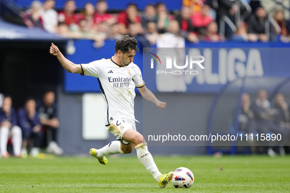 Brahim Diaz attacking midfield of Real Madrid and Spain during the LaLiga EA Sports match between CA Osasuna and Real Madrid CF at Estadio E...