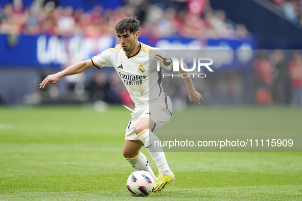 Brahim Diaz attacking midfield of Real Madrid and Spain during the LaLiga EA Sports match between CA Osasuna and Real Madrid CF at Estadio E...