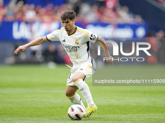 Brahim Diaz attacking midfield of Real Madrid and Spain during the LaLiga EA Sports match between CA Osasuna and Real Madrid CF at Estadio E...