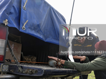 Participants are testing the MinesEye unmanned system for the detection of mines and explosive devices as part of the Mine Action research p...