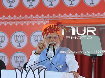 Prime Minister Narendra Modi is addressing a public meeting in support of BJP Jaipur Rural candidate Rao Rajendra Singh ahead of the Lok Sab...