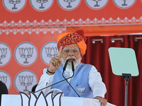 Prime Minister Narendra Modi is addressing a public meeting in support of BJP Jaipur Rural candidate Rao Rajendra Singh ahead of the Lok Sab...