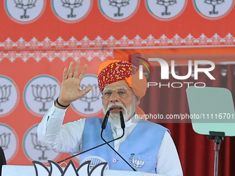 Prime Minister Narendra Modi is addressing a public meeting in support of BJP Jaipur Rural candidate Rao Rajendra Singh ahead of the Lok Sab...