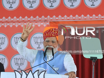 Prime Minister Narendra Modi is addressing a public meeting in support of BJP Jaipur Rural candidate Rao Rajendra Singh ahead of the Lok Sab...