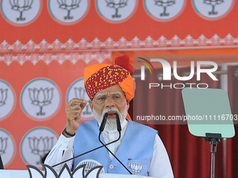 Prime Minister Narendra Modi is addressing a public meeting in support of BJP Jaipur Rural candidate Rao Rajendra Singh ahead of the Lok Sab...