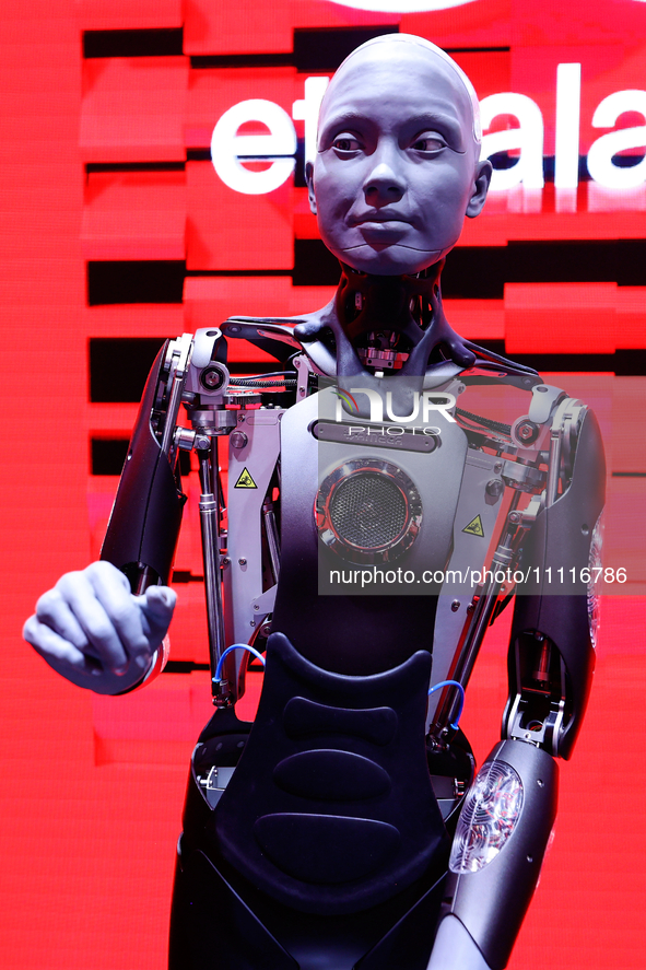 Ameca, the world's most advanced intelligent humanoid robot, which was created by the British company Engineering Arts and is endowed with r...