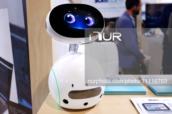 The Zenbo Junior II robot, a social robot created by ASUS Zenbo and equipped with the Amazon Alexa virtual assistant, is being exhibited at...