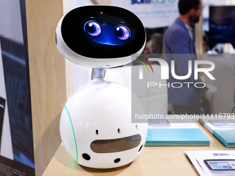 The Zenbo Junior II robot, a social robot created by ASUS Zenbo and equipped with the Amazon Alexa virtual assistant, is being exhibited at...