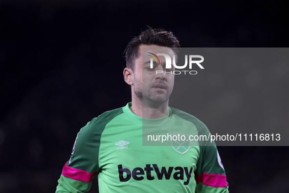 Lukasz Fabianski of West Ham United is playing during the Premier League match between West Ham United and Tottenham Hotspur at the London S...