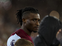 Mohammed Kudus of West Ham United is playing during the Premier League match between West Ham United and Tottenham Hotspur at the London Sta...