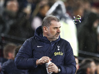 Ange Postecoglou is managing Tottenham Hotspur during the Premier League match between West Ham United and Tottenham Hotspur at the London S...