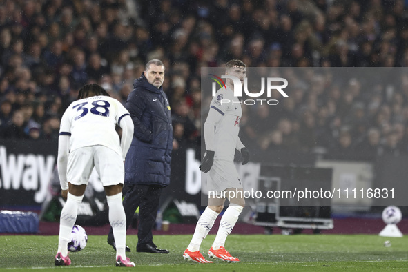 Timo Werner of Tottenham Hotspur is playing during the Premier League match between West Ham United and Tottenham Hotspur at the London Stad...