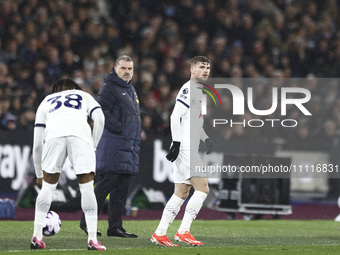 Timo Werner of Tottenham Hotspur is playing during the Premier League match between West Ham United and Tottenham Hotspur at the London Stad...