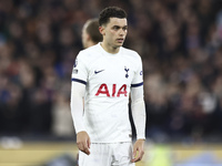 Brennan Johnson of Tottenham Hotspur is playing during the Premier League match between West Ham United and Tottenham Hotspur at the London...