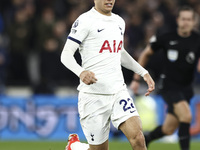 Brennan Johnson of Tottenham Hotspur is on the ball during the Premier League match between West Ham United and Tottenham Hotspur at the Lon...