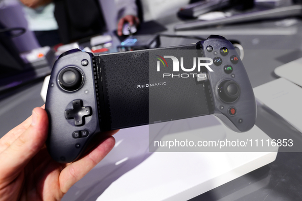 Nubia, a former ZTE subsidiary, is exhibiting the RedMagic Shadowblade 2 gamepad at the Mobile World Congress 2024 in Barcelona, Spain, on A...