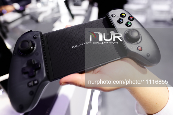 Nubia, a former ZTE subsidiary, is exhibiting the RedMagic Shadowblade 2 gamepad at the Mobile World Congress 2024 in Barcelona, Spain, on A...
