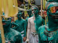People in Tegallalang, Indonesia, are painting their bodies with a kaleidoscope of colors to celebrate diversity and unity in the Ngerebeg c...