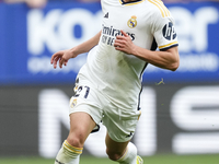 Brahim Diaz attacking midfield of Real Madrid and Spain celebrates after scoring his sides first goal during the LaLiga EA Sports match betw...