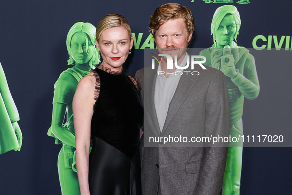 Kirsten Dunst and husband Jesse Plemons arrive at the Los Angeles Special Screening Of A24's 'Civil War' held at the Academy Museum of Motio...