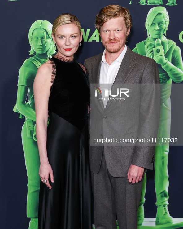 Kirsten Dunst and husband Jesse Plemons arrive at the Los Angeles Special Screening Of A24's 'Civil War' held at the Academy Museum of Motio...