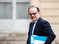 Emmanuel Moulin, Director General of Communication for Prime Minister Gabriel Attal, is arriving at the Elysee Palace in Paris, France, on A...