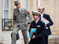A delegation of senior military officers from the security services is arriving at the Elysee Palace in Paris, France, on April 3, 2024. (