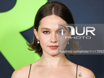 Cailee Spaeny wearing a dress by Christopher Esber arrives at the Los Angeles Special Screening Of A24's 'Civil War' held at the Academy Mus...