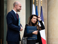 Jean-Noel Barrot, Deputy Minister of Foreign Affairs with responsibility for Europe (right), and Sabrina Agresti-Roubache, Secretary of Stat...