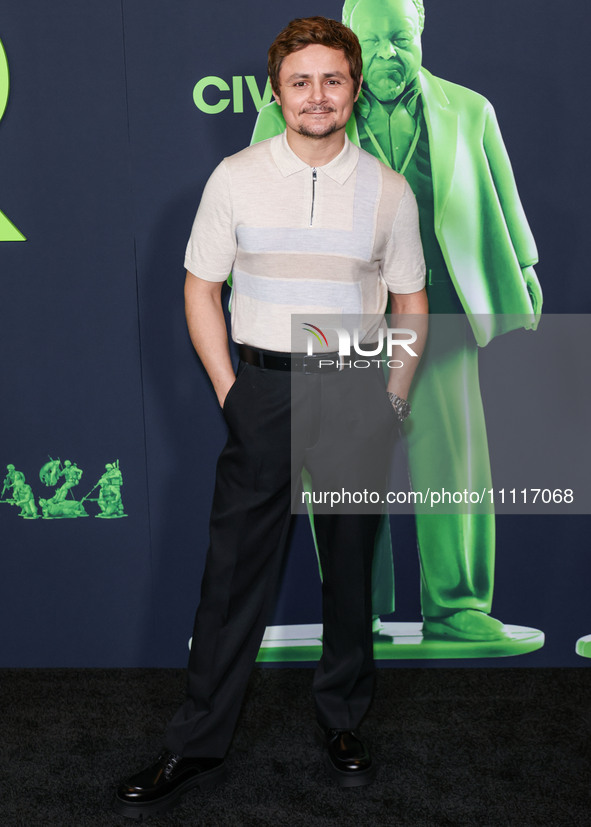 Arturo Castro arrives at the Los Angeles Special Screening Of A24's 'Civil War' held at the Academy Museum of Motion Pictures on April 2, 20...