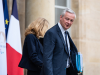 The Minister of the Economy, Bruno Le Maire, is leaving the Council of Ministers in Paris, France, on April 3, 2024. (