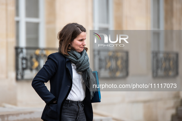 The Minister in charge of Relations with Parliament, Marie Lebec, is at the Elysee Palace for the Council of Ministers in Paris, France, on...