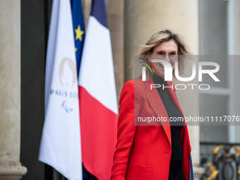 Deputy Minister of Agriculture Agnes Panier-Runacher is attending the Council of Ministers at the Elysee Palace in Paris, France, on April 3...