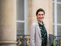 Minister of Sports Amelie Oudea-Castera is leaving the Council of Ministers in Paris, France, on April 3, 2024. (