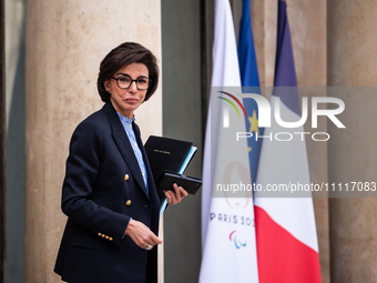 Minister of Culture Rachida Dati is leaving the Council of Ministers in Paris, France, on April 3, 2024. (