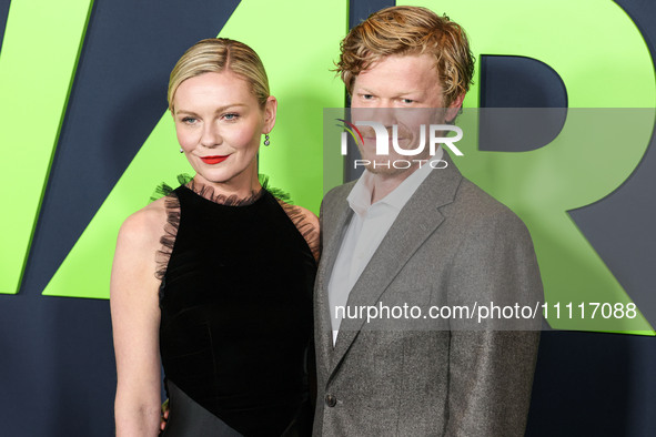 Kirsten Dunst and husband Jesse Plemons arrive at the Los Angeles Special Screening Of A24's 'Civil War' held at the Academy Museum of Motio...