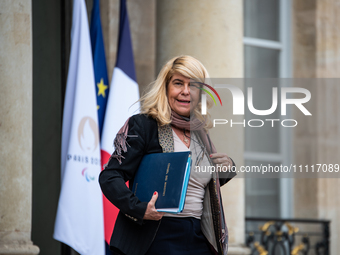 Deputy Interior Minister Dominique Faure is at the Elysee Palace for the Council of Ministers in Paris, France, on April 3, 2024. (