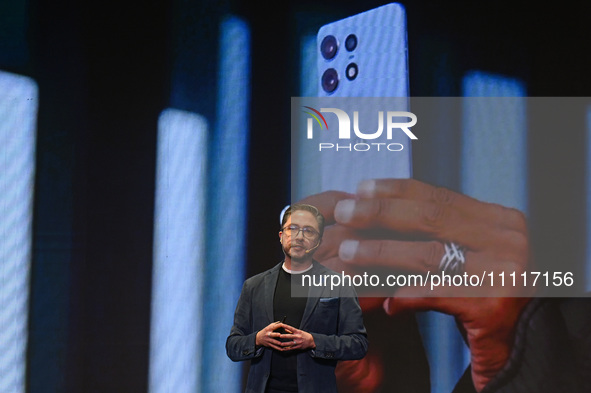 Ruben Castano, Global Head for Customer Experience and Design at Motorola, is speaking at the launch event for the new Motorola Edge 50 Pro...